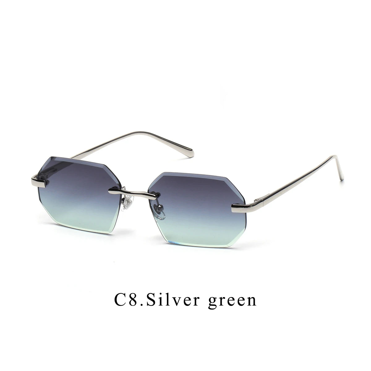 Fashion Rimless Sun Glasses Shades Diamond Cut