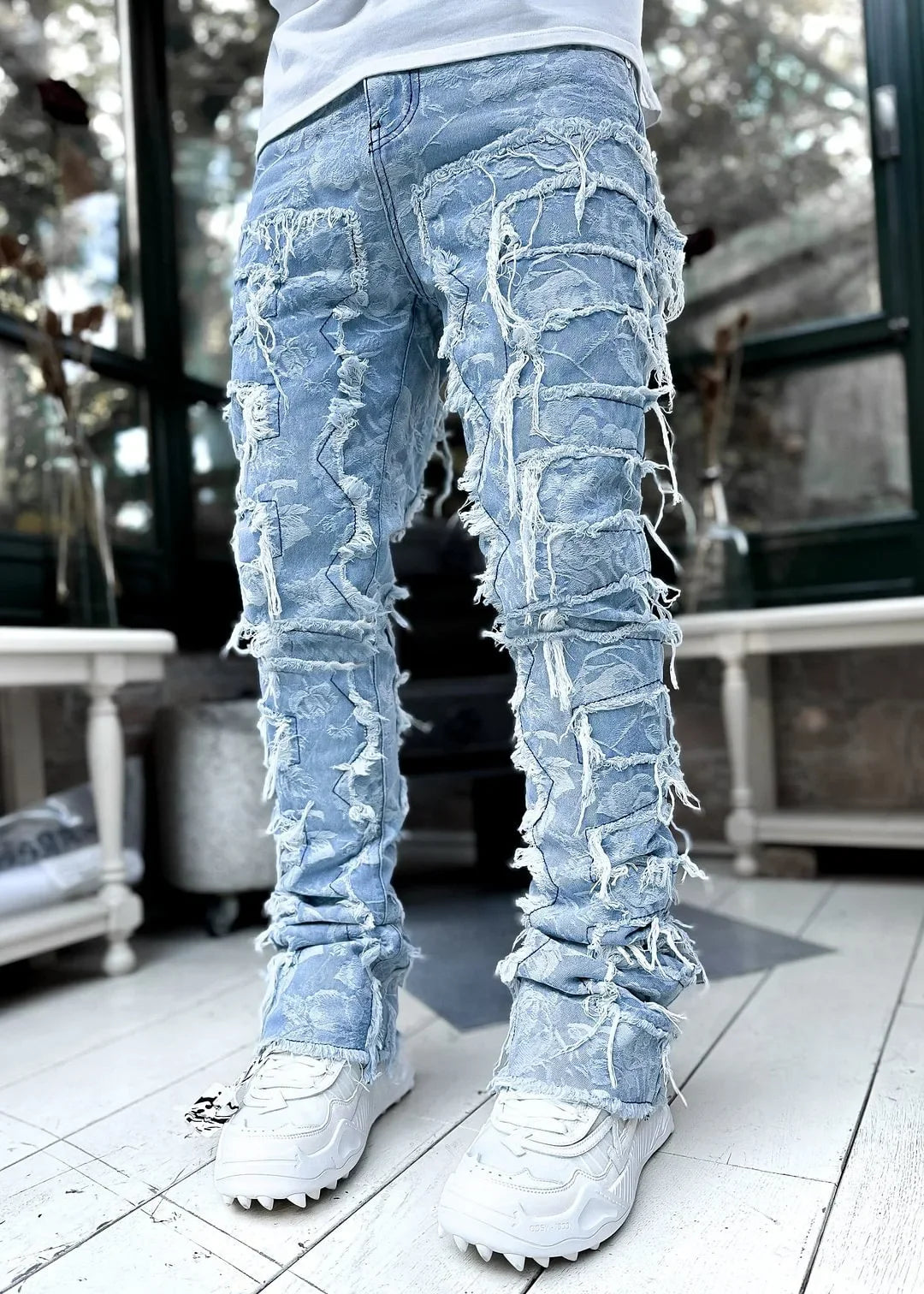 Denim jeans ripped Slim fit