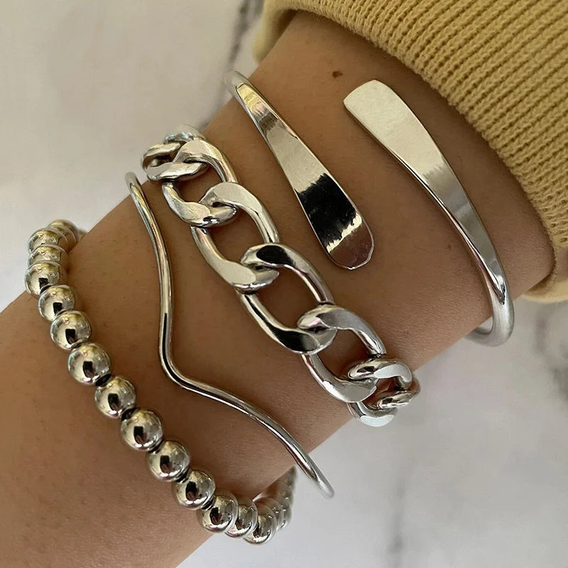 Punk Curb Cuban Chain Bracelets