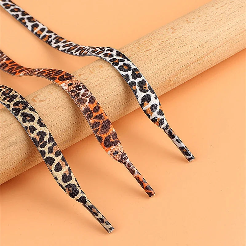 Pair Classic Leopard Print Shoelaces