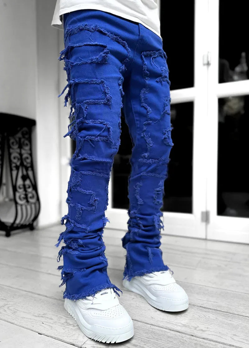 Denim jeans ripped Slim fit