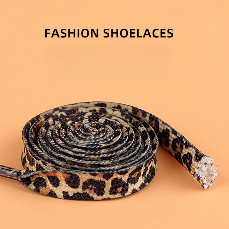 Pair Classic Leopard Print Shoelaces