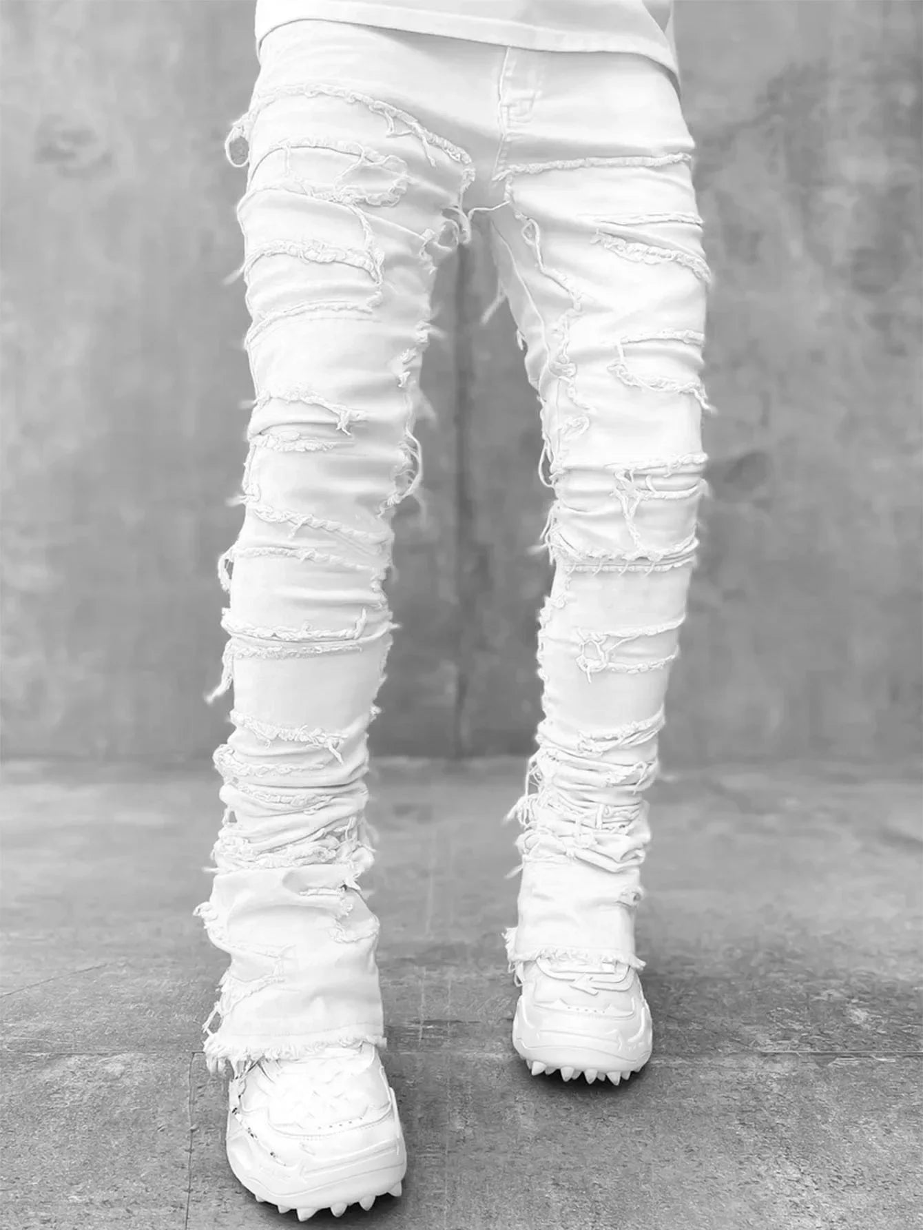 Denim jeans ripped Slim fit