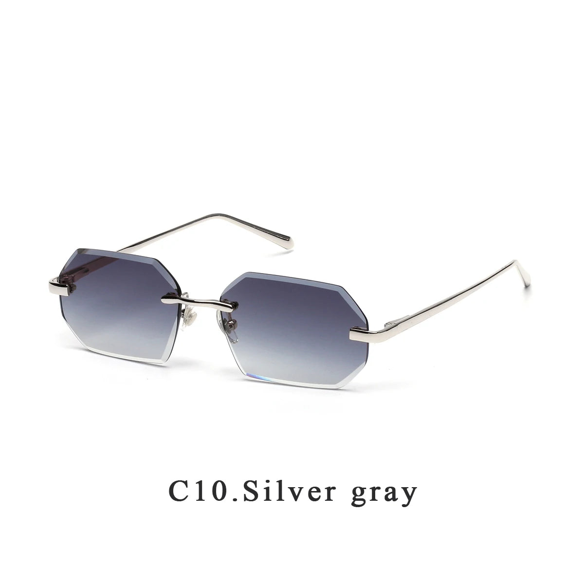 Fashion Rimless Sun Glasses Shades Diamond Cut