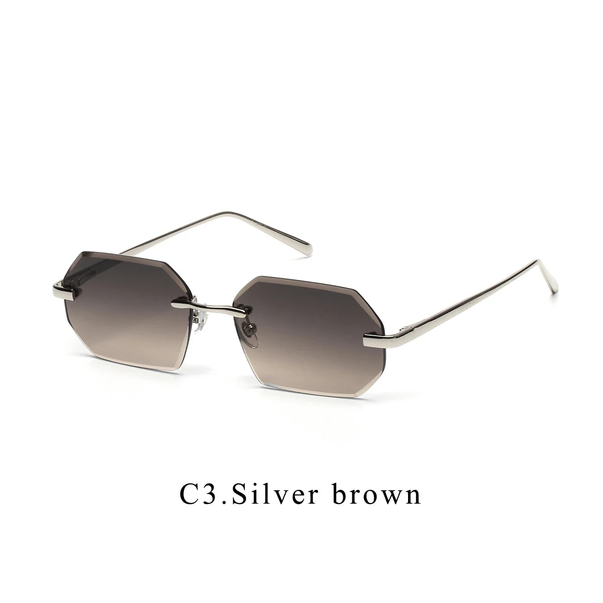 Fashion Rimless Sun Glasses Shades Diamond Cut