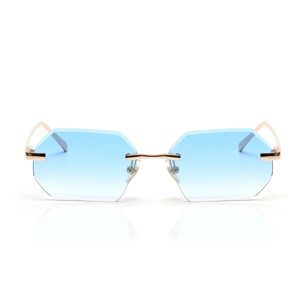 Fashion Rimless Sun Glasses Shades Diamond Cut