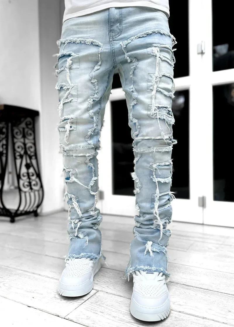 Denim jeans ripped Slim fit