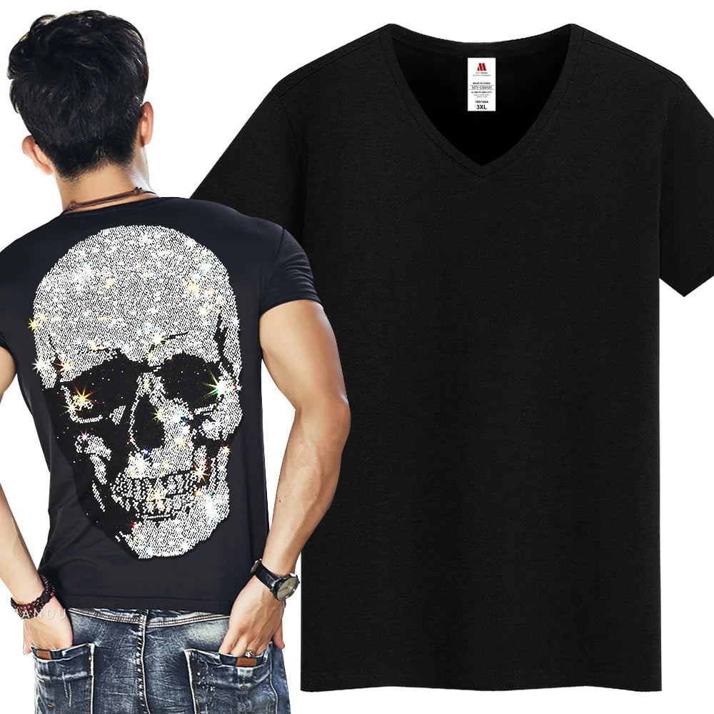 T Shirt Men Skull Print Streetwear