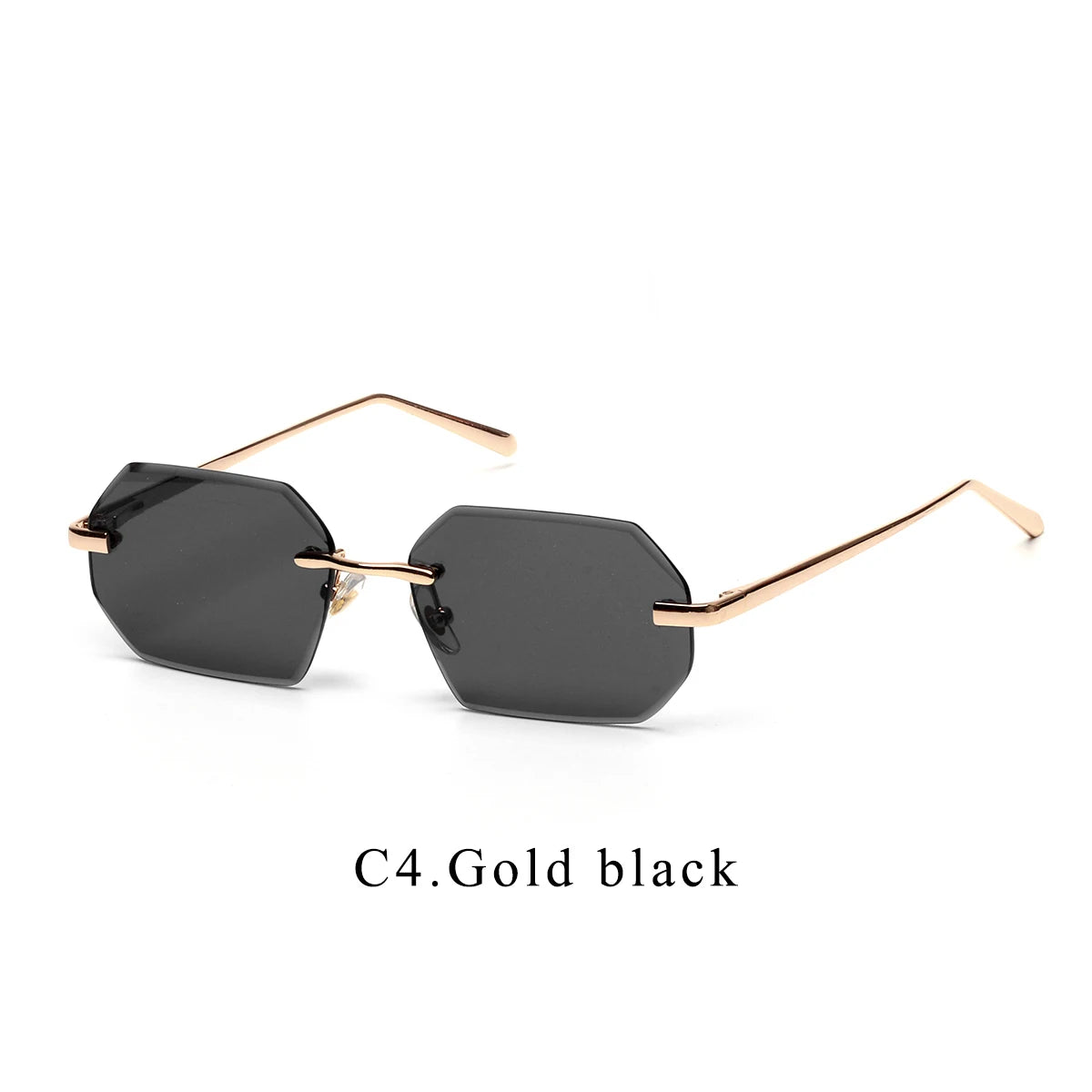 Fashion Rimless Sun Glasses Shades Diamond Cut