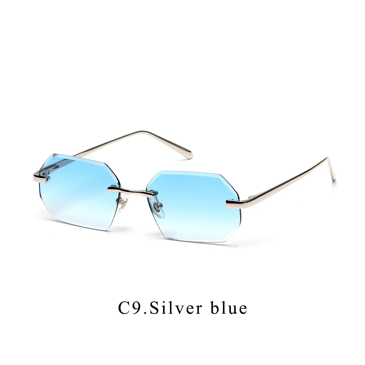 Fashion Rimless Sun Glasses Shades Diamond Cut